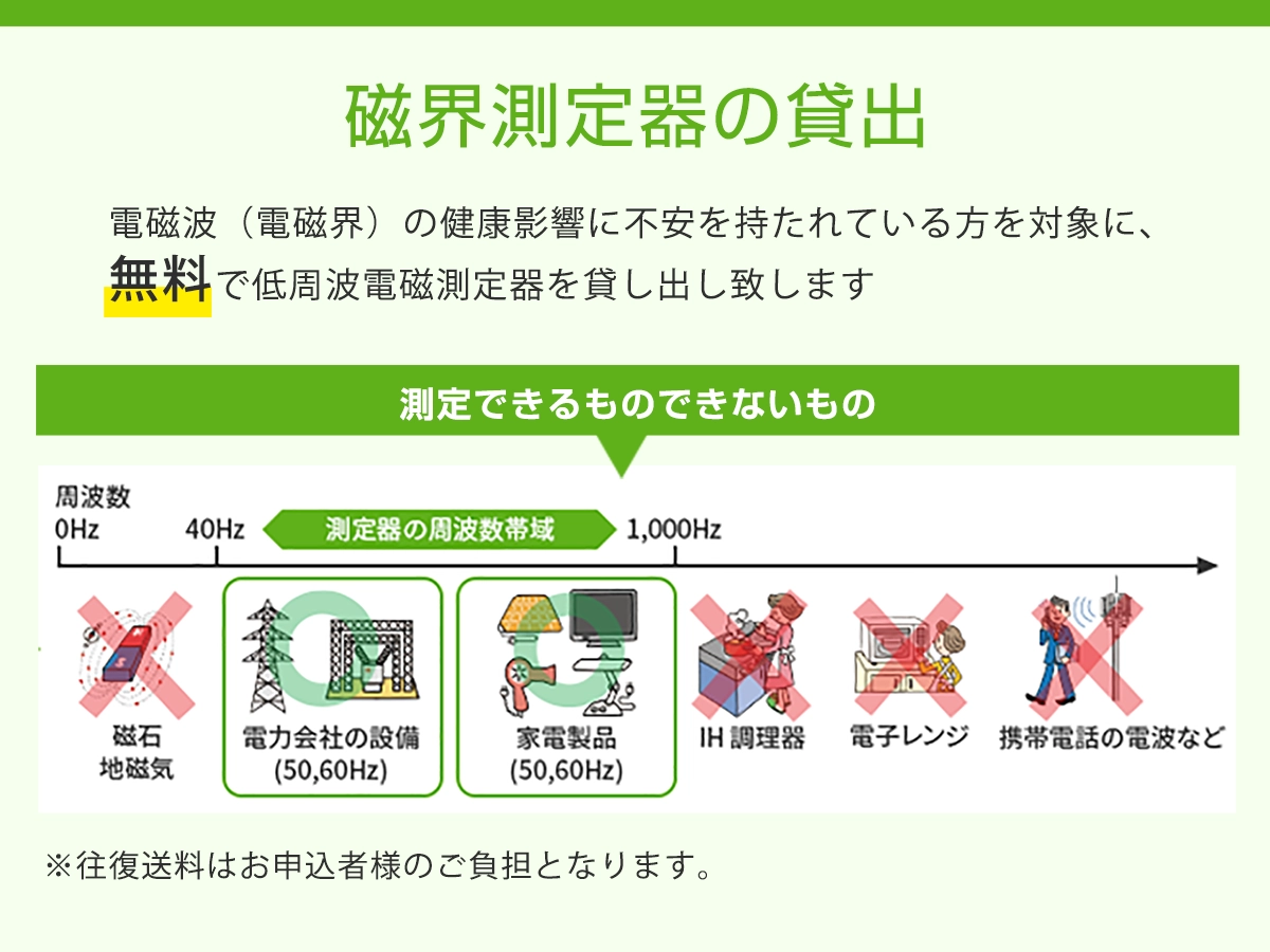 磁界測定器の無料貸出サービス